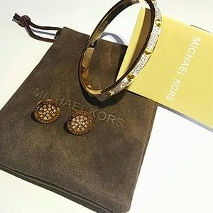 Michael Kors Pave Bracelet & Earrings